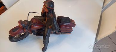 modellino motociclista vintage Harley Davidson 