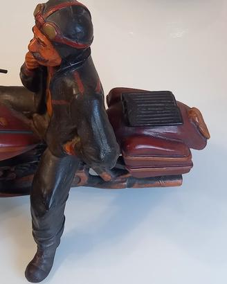 modellino motociclista vintage Harley Davidson 