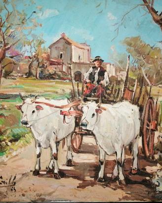 Dipinto Vicenzo Casillo "Carro con buoi"\