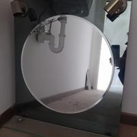 specchio da parete bagno con luci e mensola 