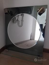 specchio da parete bagno con luci e mensola 