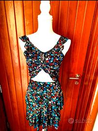 Completo top & gonna stelle multicolor