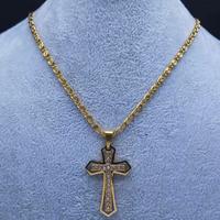 Collana con croce dorata Brillantinata nuova