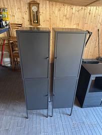 Set 4 armadietti modulari in metallo antracite con