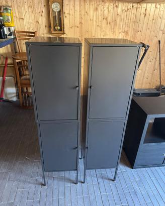 Set 4 armadietti modulari in metallo antracite con