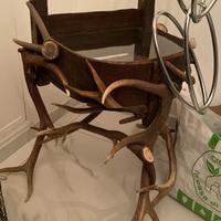 Vetrinetta  artigianale legno e  corna di cervo