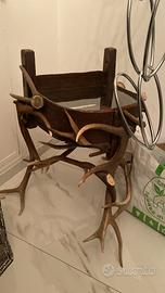 Vetrinetta  artigianale legno e  corna di cervo