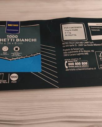 Sacchetti carta a soffietto conf. da 1000 pezzi