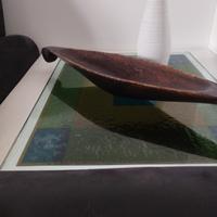 Tavolino legno e vetro 