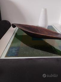 Tavolino legno e vetro 