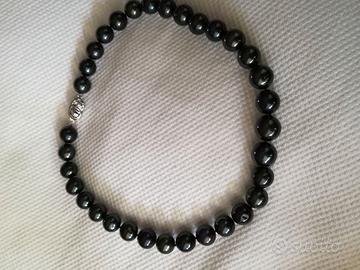 Collana di vere perle colore tahiti 925