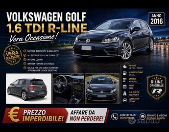 Golf 7 tdi r line 1600 110 cv