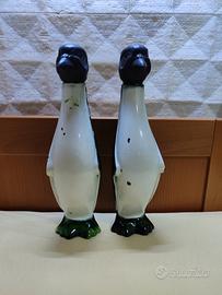 Coppia Bottiglie Pinguino Vintage Anni 60 