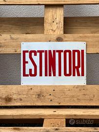 Cartello Industriale Vintage "Estintori" Anni 80