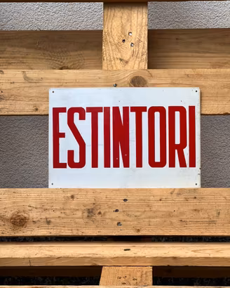 Cartello Industriale Vintage "Estintori" Anni 80