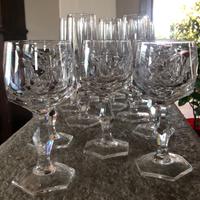 Servizio 5 bicchieri vino in cristallo molato