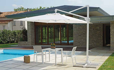 Ombrellone 3x3 bianco palo laterale  50/28b