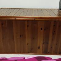 BAULE in legno comodo capiente L120, P 71, A 64