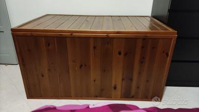 BAULE in legno comodo capiente L120, P 71, A 64