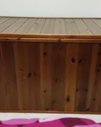 BAULE in legno comodo capiente L120, P 71, A 64