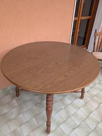 tavolo rotondo allungabile con sedie legno 