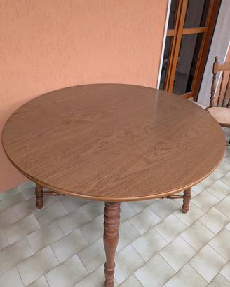 tavolo rotondo allungabile con sedie legno 