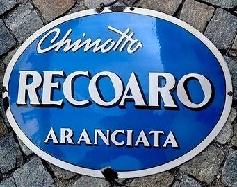 RECOARO INSEGNA SMALTATA BOMBATA ORIG. 1950 MINT