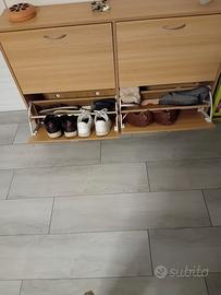 scarpiera doppia in legno 