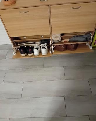 scarpiera doppia in legno 