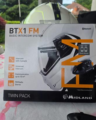 Interfono Midland BTX1 FM coppia con scatola origi