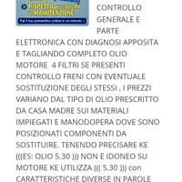 Tagliando auto e furgone 