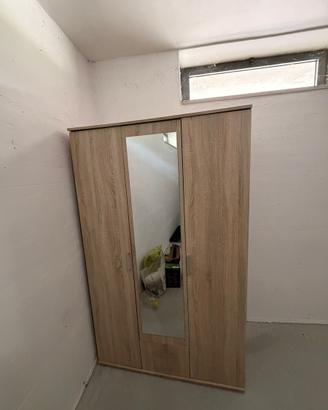 Armadio 3 Ante con Specchio Rovere Chiaro 🚪