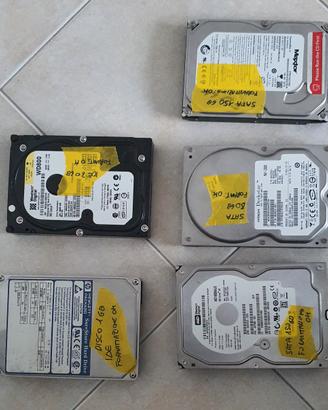 N. 5 hard disk 3.5" Ata - IDE e SATA
2 dischi SATA