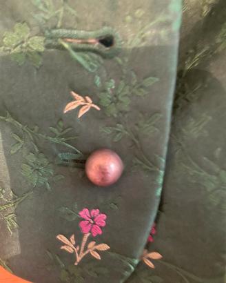 Bustier in cottone  verde con fiori