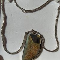 collana uomo argento 925 labradorite dente