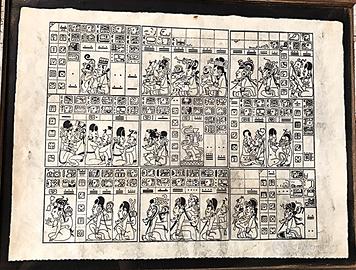 quadro con cornice stampa del calendario Maya