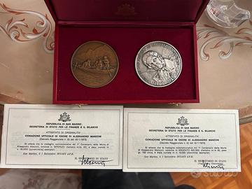 Medaglie Rep. San Marino in onore A. Manzoni