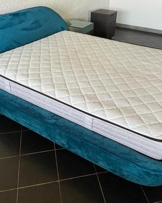 Letto Samoa in velluto con materasso