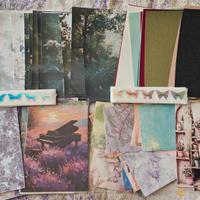 Set 200 pezzi fogli carta decoupage e bollini
