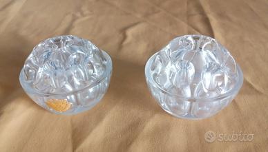 Coppia candelieri in cristallo di Bohemia 