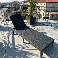 Lettino, sdraio prendisole in rattan