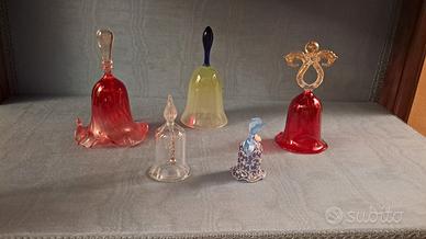 Collezione di campanelle in vetro di Murano