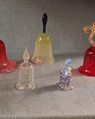 Collezione di campanelle in vetro di Murano