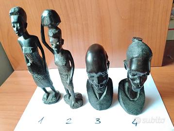 statuette africana legno pz 4