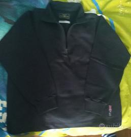 Henry Lloyd felpa blu mezzo zip cotone tg.s nuova