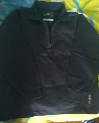 Henry Lloyd felpa blu mezzo zip cotone tg.s nuova