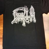 T SHIRT DEATH LOGO BIANCO, NUOVA