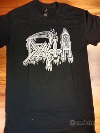 T SHIRT DEATH LOGO BIANCO, NUOVA