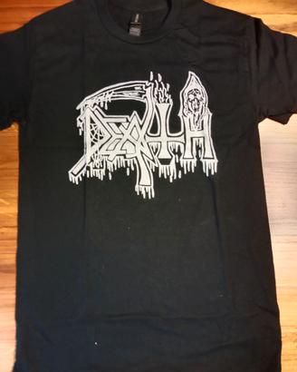 T SHIRT DEATH LOGO BIANCO, NUOVA