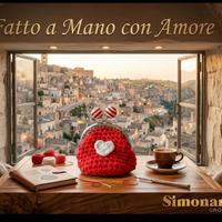 Porta monete San Valentino all'uncinetto 